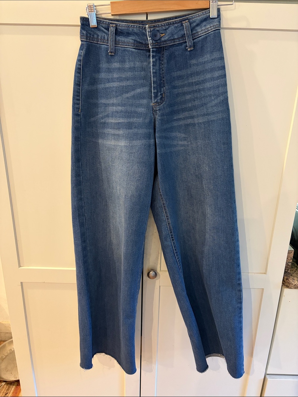 Oat Wide-Leg High Rise Blue Jeans; size 2 NWOT